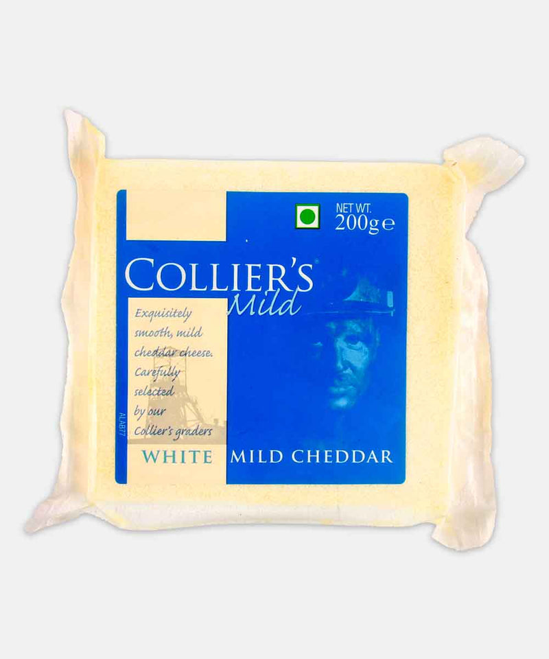 COLLIERS WHITE MILD CHEDDAR CHEESE 200 GM