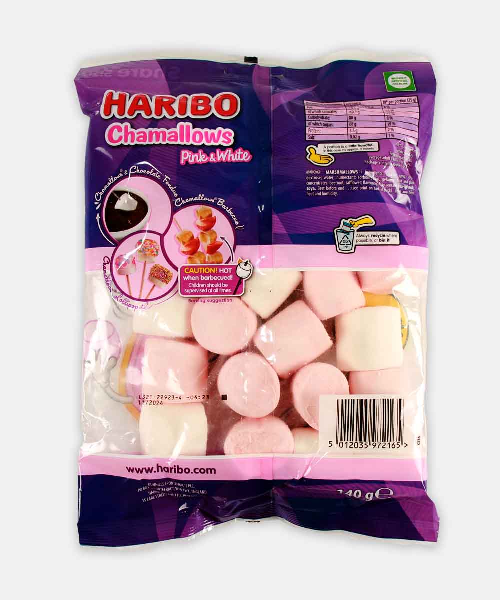 Haribo Chamallows Pink & White Marshmallows 140 Gm