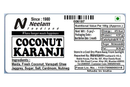 Coconut Karanji 5pcs (Dry Coconut Filling)