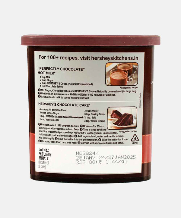 HERSHEYS COCOA POWDER NATURAL UNSWEETENED 225