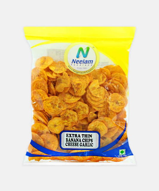 Extra Thin Banana Chips Cheese Garlic  200 Gm