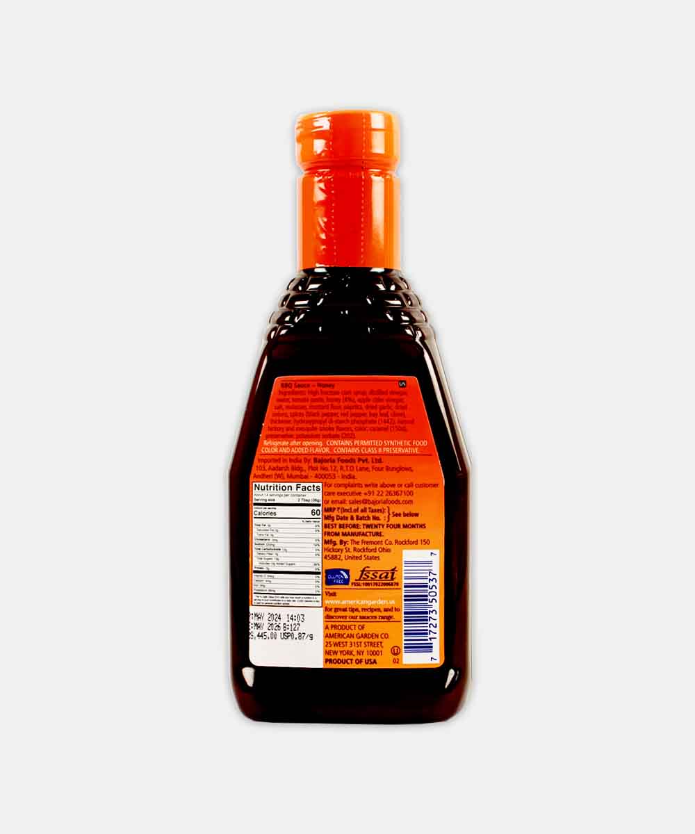 American Garden Bbq Sauce Honey 510 Gm