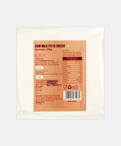 Rro Cow Milk Fetta Cheese 200 Gm