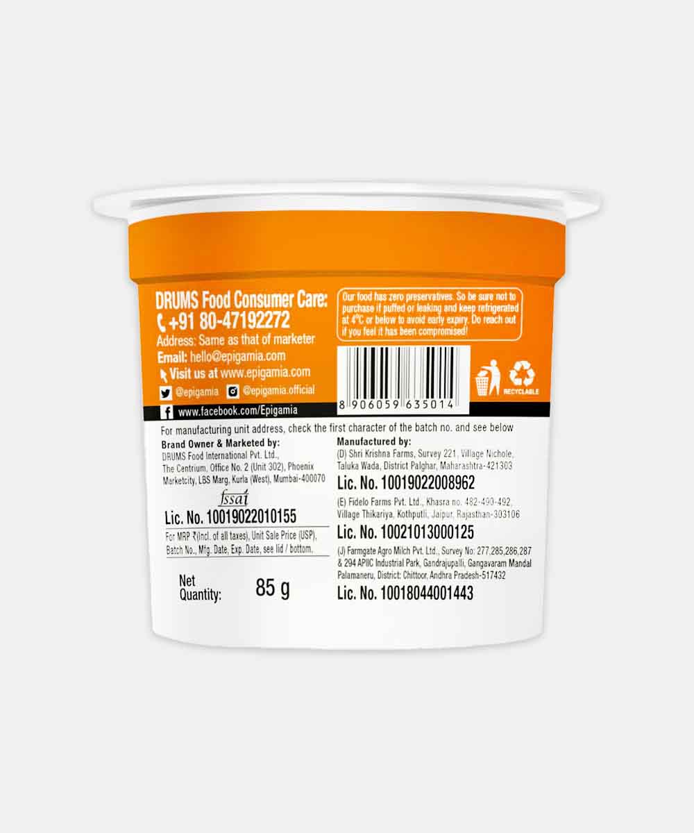 Epigamia Greek Yoghurt Alphanso Mango 85 Gm
