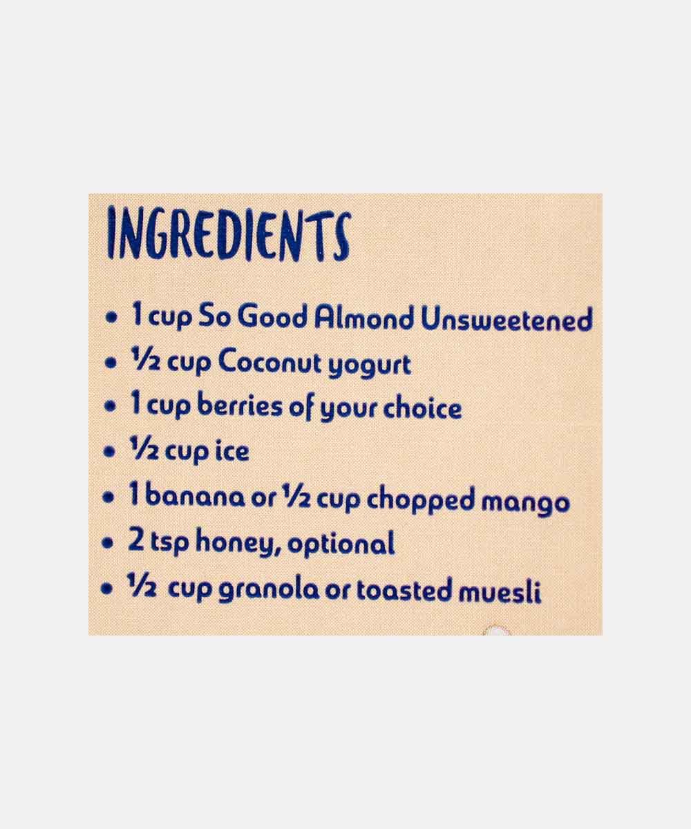 So Good Almond Unsweetened Milk 1 Ltr