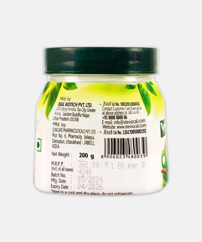 STEVIOCAL NATURALLY STEVIA SWEETENER 200 GM GM