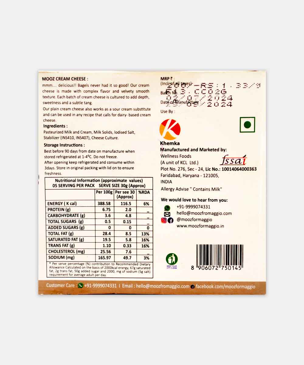 Mooz Cream Cheese 150 Gm