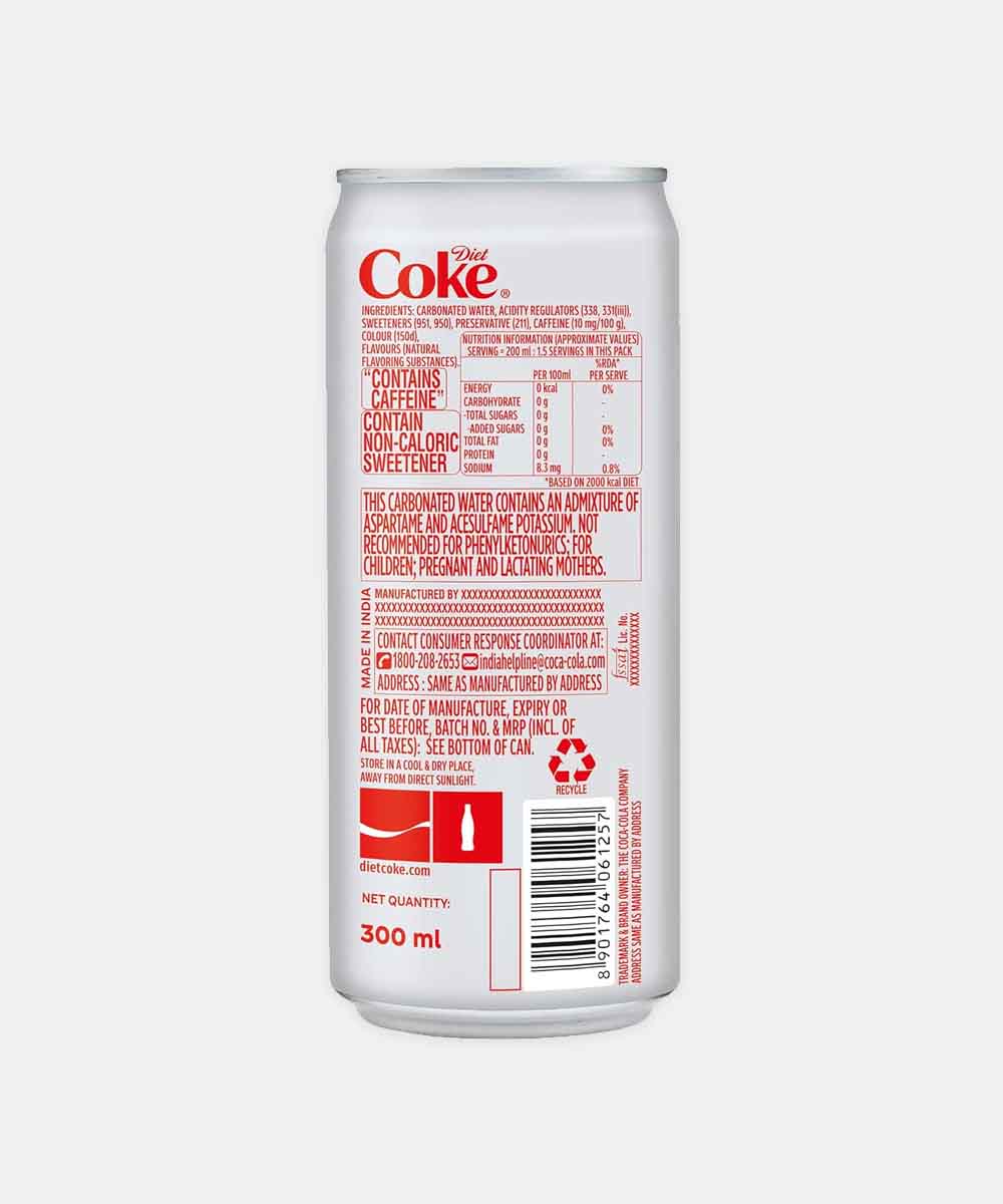 Coke Diet No Sugar 300 Ml