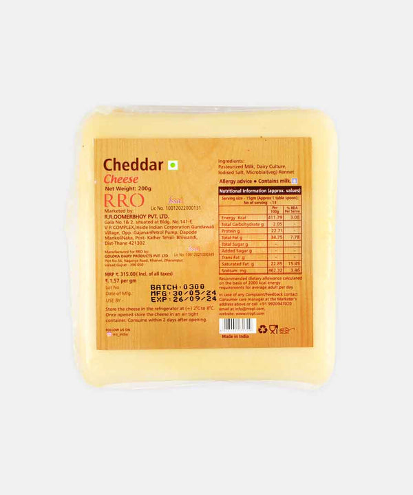 RRO CHEDDAR CHEESE 200 GM