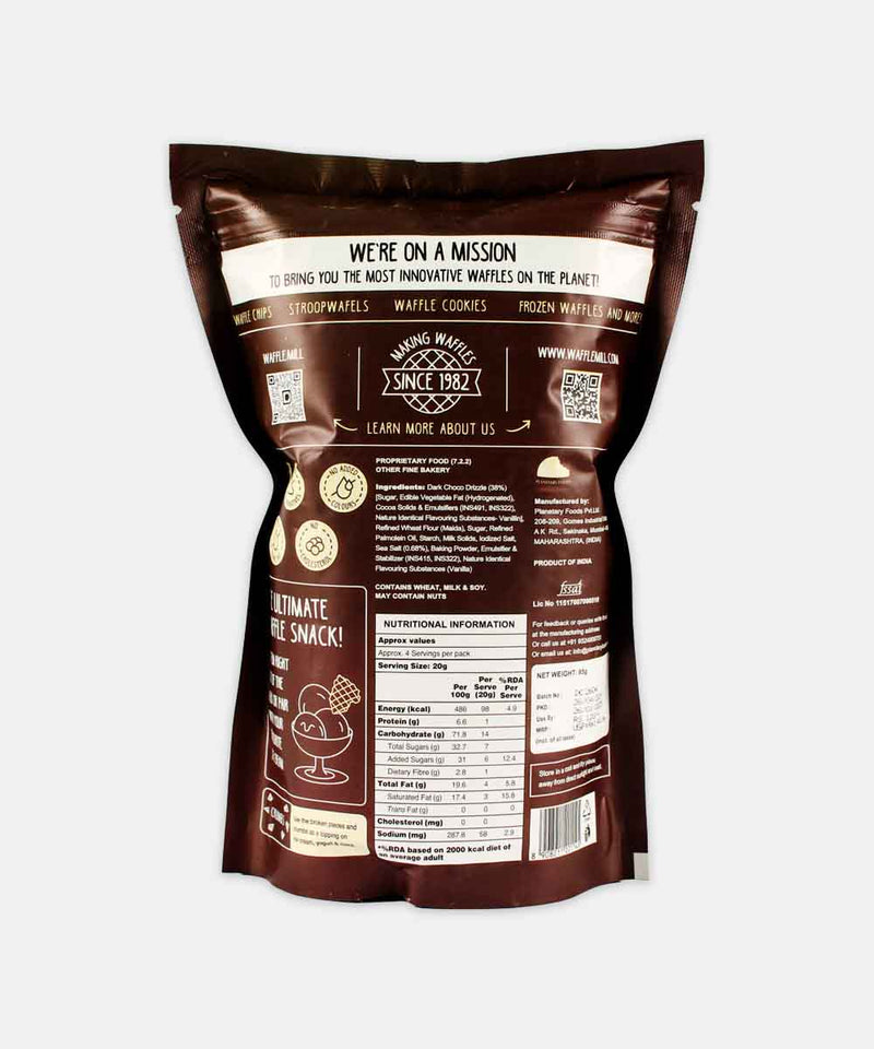 WAFFLE MILL DARK CHOCOLATE & SEA SALT  85 GM