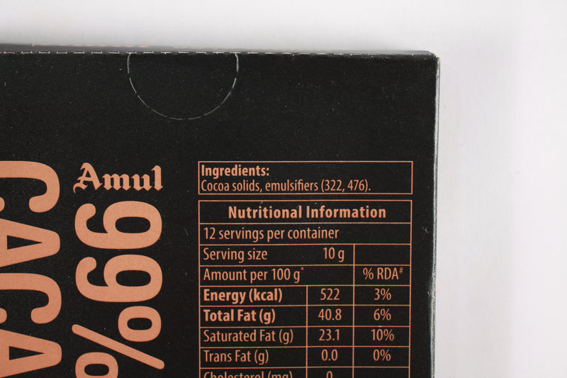 AMUL 99% CACAO 125 GM