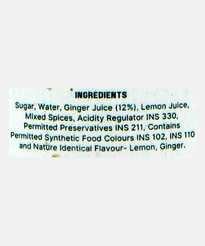 Home Made Ginger Lemon Syrup 750 Ml