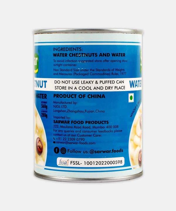 sarwar water chestnuts in water 560 gm