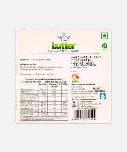 Mooz Unsalted White Butter 150 Gm