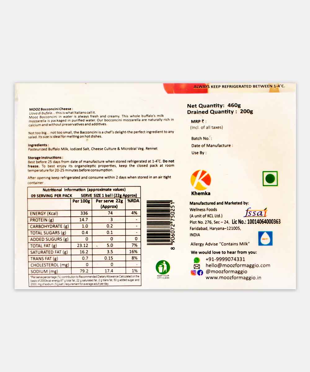 Mooz Bocconcini Cheese 200 Gm