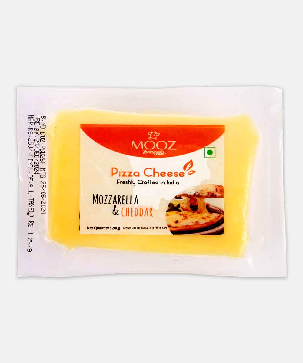 cheeseオーダーページ Mooz Mozzarella & Cheddar Pizza Cheese 200 Gm - Neelam Foodland Mumbai