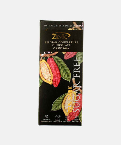 Zevic Belgian Couverture 70% Classic Dark Sugar Free Chocolate 96 Gm