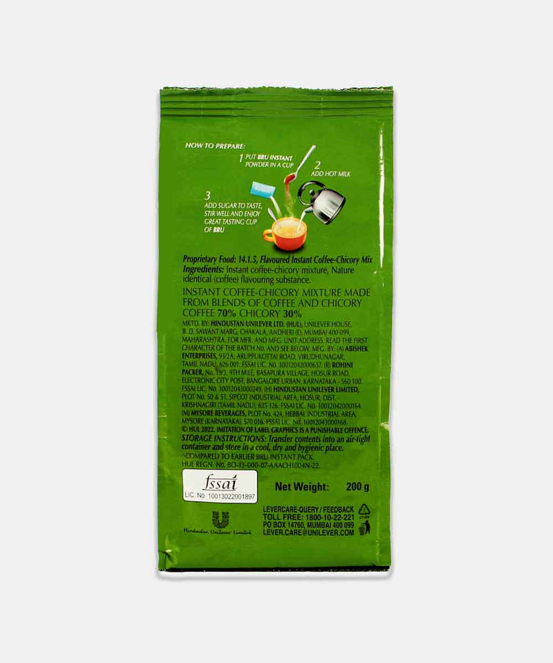 BRU INSTANT COFFEE POUCH 200