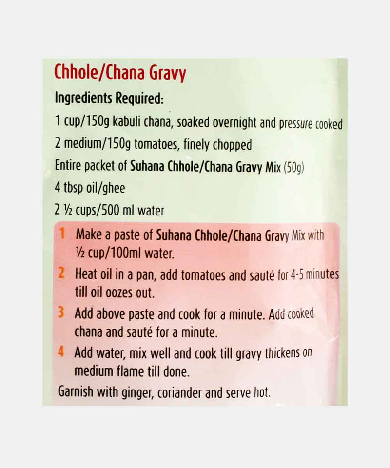 suhana chhole chana gravy mix 50