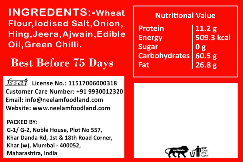 whole wheat kanda bhajiya khakhra 250
