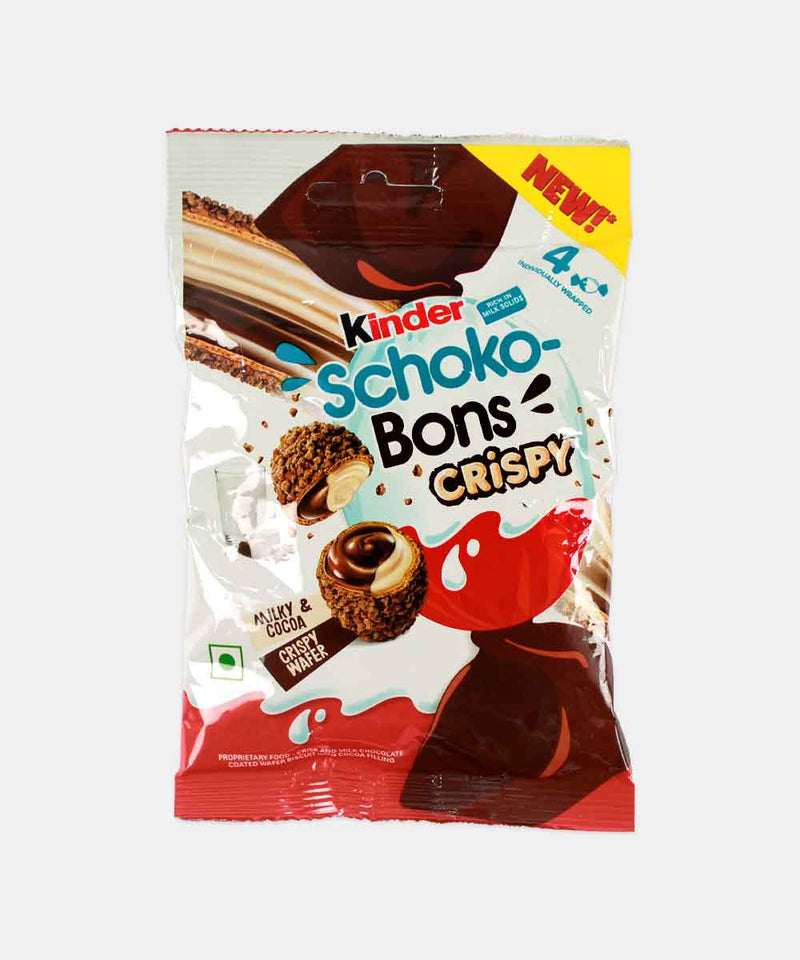 KINDER SCHOKO BONS CRISPY MILKY & COCOA CRISPY WAFER 22.4