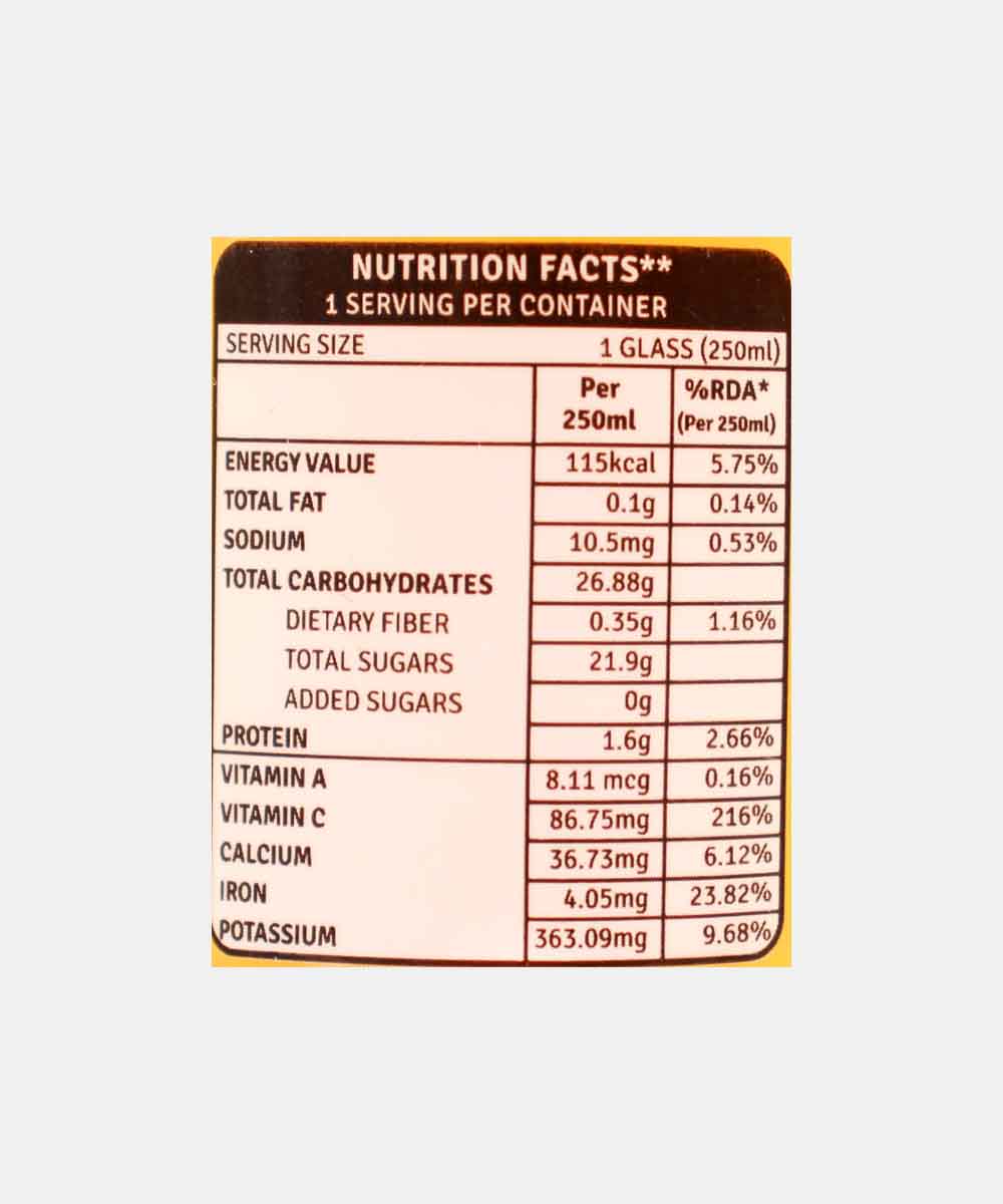 Raw Valencia Orange 250Ml