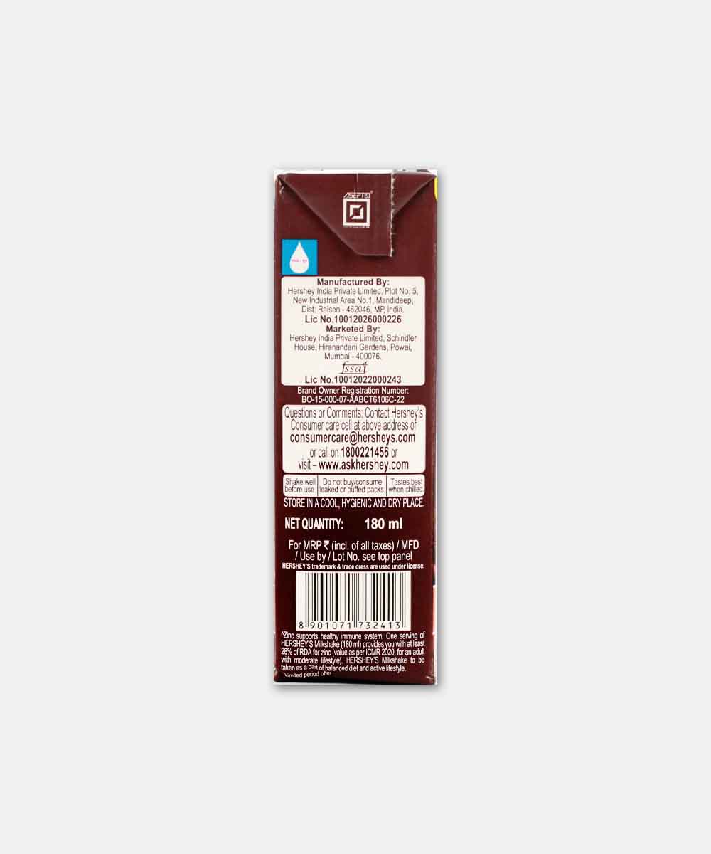 Hersheys Milk Shake Chocolate 180 Ml