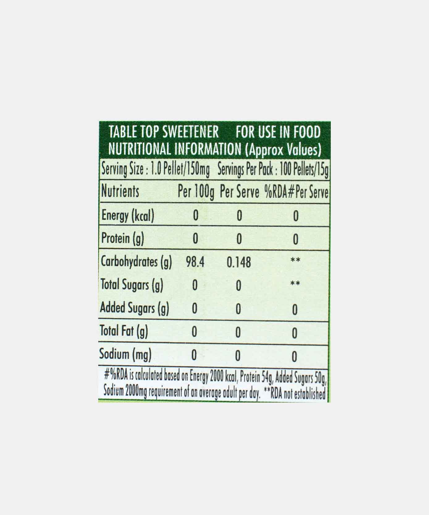 Naturally Sweet Steviocal Zero Diet Tablet 15 Gm