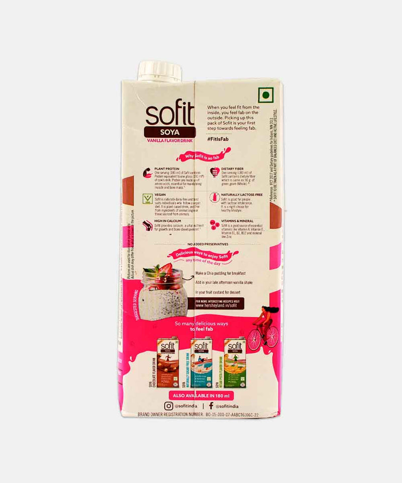 SOYFIT SOYA MILK VANILLA 1 LTR