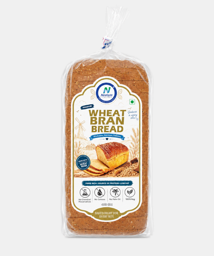 Wheat Bran Bread 400g | Bran Bread | High Fibre Wheat Bran Loaf | No Palm Oil | Source of Protein & Fibre