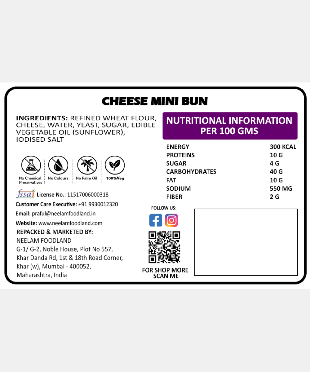 Cheese Mini Bun 9 Pc 230 Gm