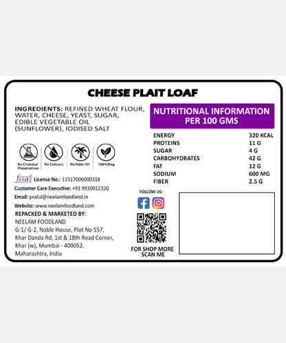 Cheese Plait Loaf 250 Gm