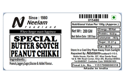 Butter Scotch Peanut Chikki 200 Gm
