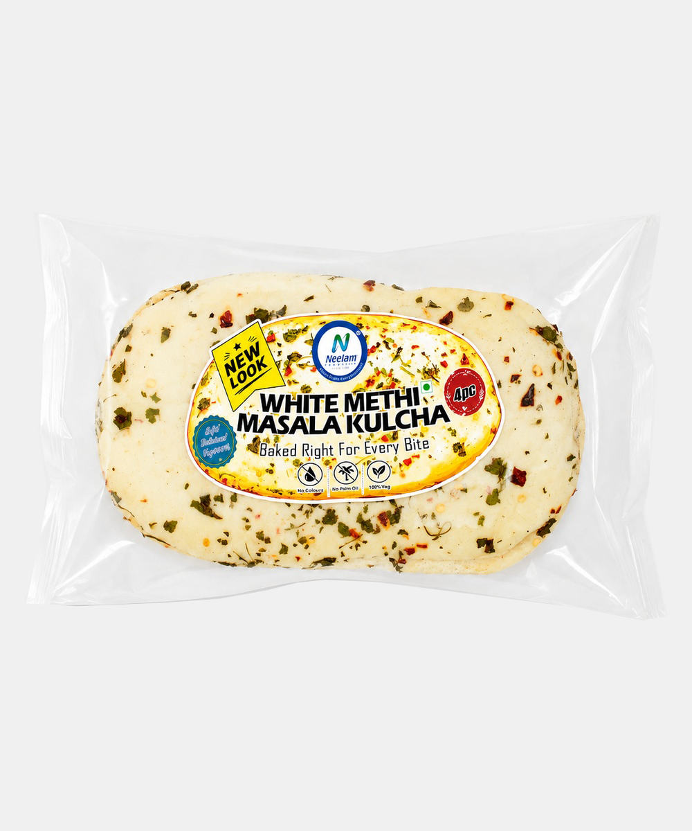 White Mithi Masala Kulcha 4 Pc