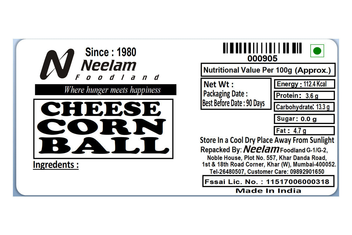 Frozen Cheese Corn Ball 250 Gm