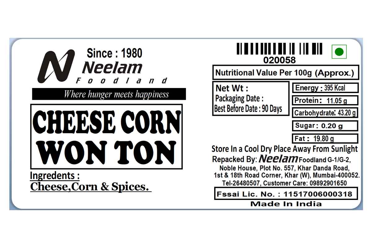 Cheese Corn Wonton  12 Piece