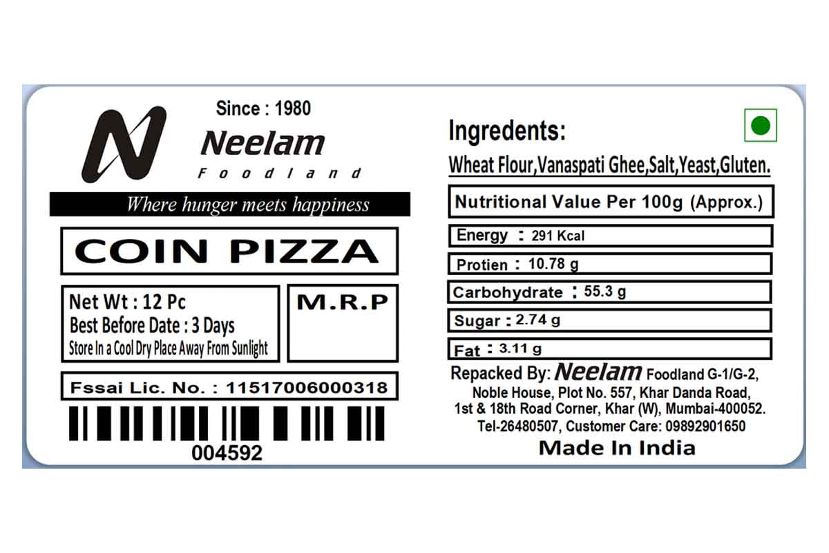 Coin Pizza Base 12 Pc