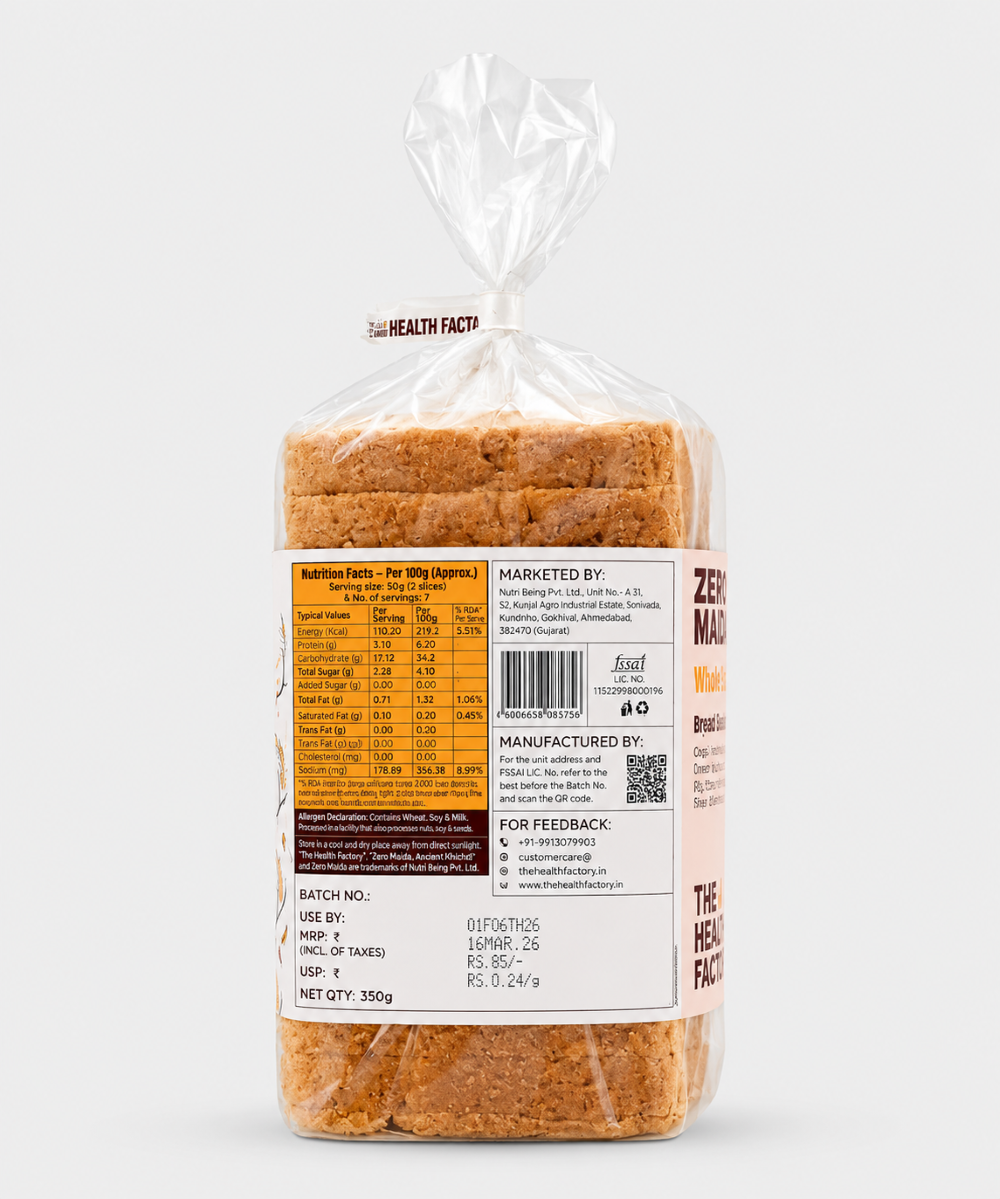 The Health Factory Zero Maida Bread 350 Gm