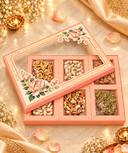 6 P Floral Peach Box 625 Gm
