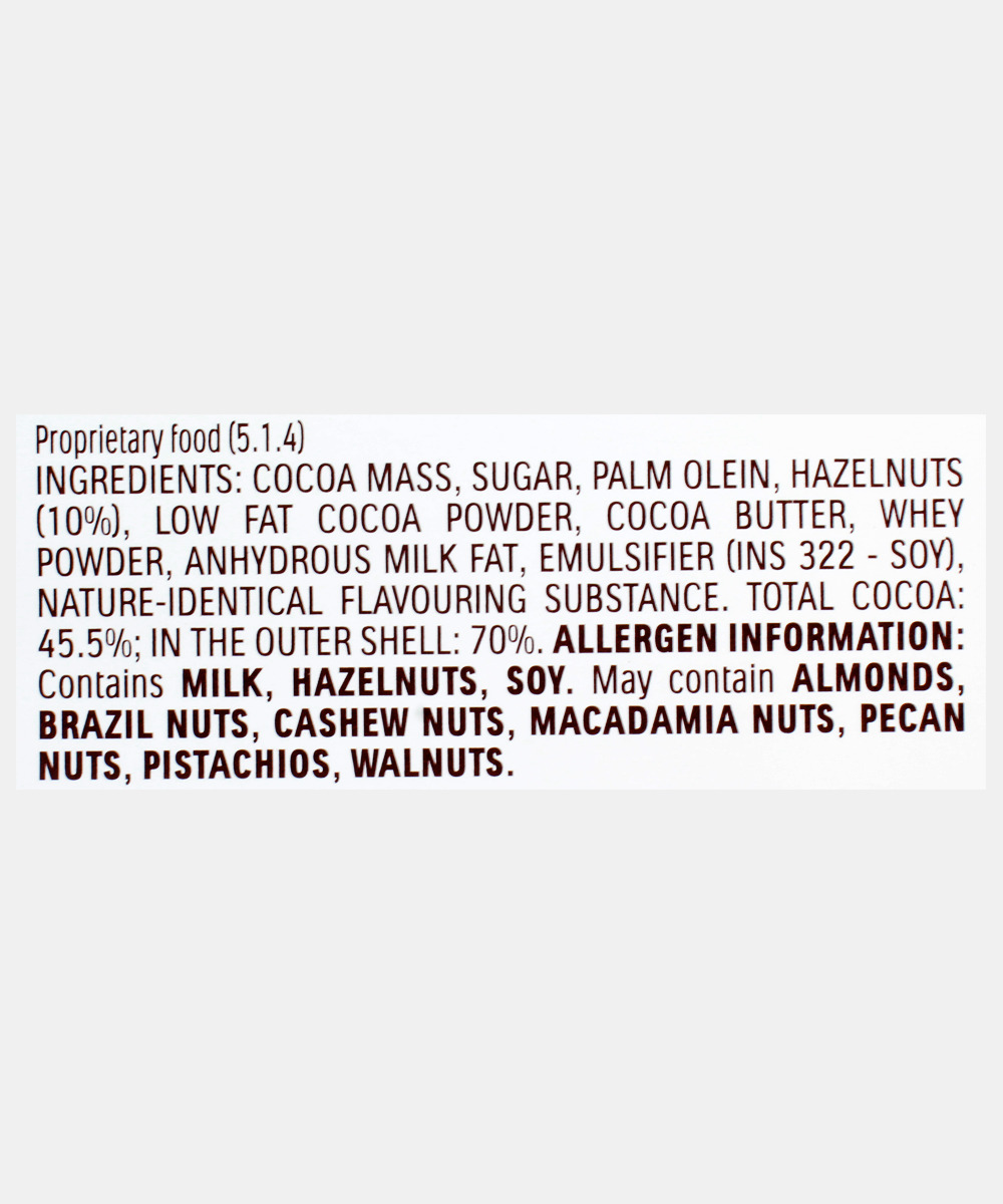 Ferrero Rocher 70% Cocoa Hazelnut Chocolate 90 Gm