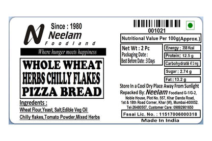 Whole Wheat Herbs Chilli Flakes Pizza Base 2 Piece