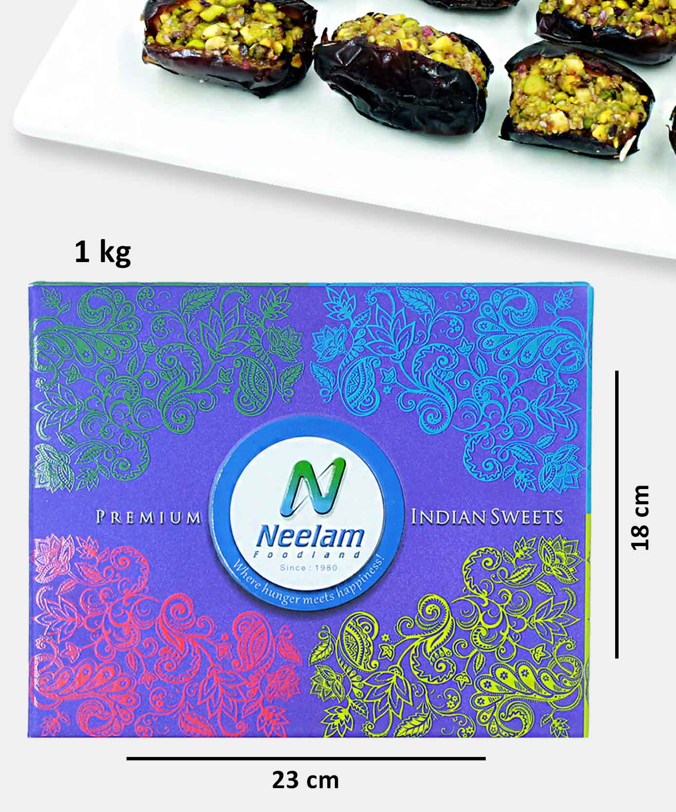 Pista Elaichi Dates ( Sweetened With Honey ) Sweet 1 Kg