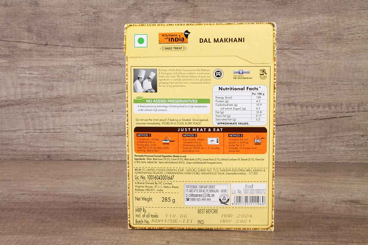 Kitchens Of India Dal Makhani Heat & Eat 285 Gm