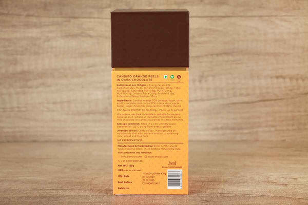 ENTISI CANDIED ORANGE PEELS COATED WITH DARK CHOCOLATE 125