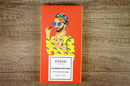 Entisi Candied Orange 60% Dark Chocolate 80 Gm