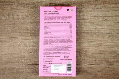 Entisi Pecan Caramel 37% Milk Chocolate 80 Gm