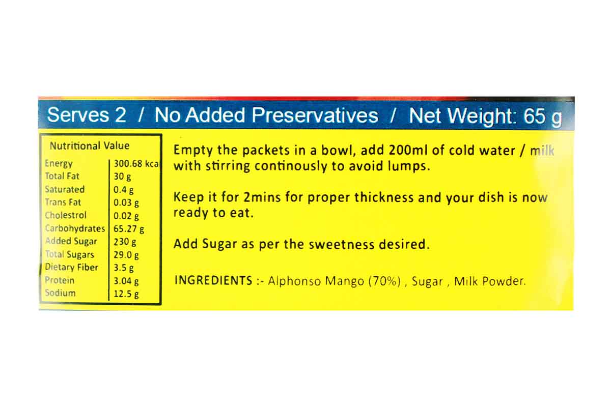 Instant Aamras Mix 65 Gm