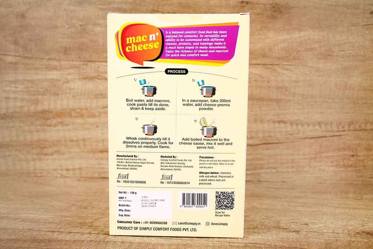 Siimply Macn Cheese Classic Pasta 130 Gm