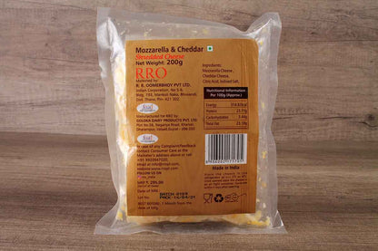 Rro Mozzarella & Cheddar Shredded Cheese 200 Gm