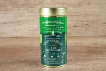 Organic India Lemon Ginger Tulsi Green Tea Tin 100 Gm